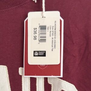 League Harvard Maroon T-Shirt with White Embroidered detail